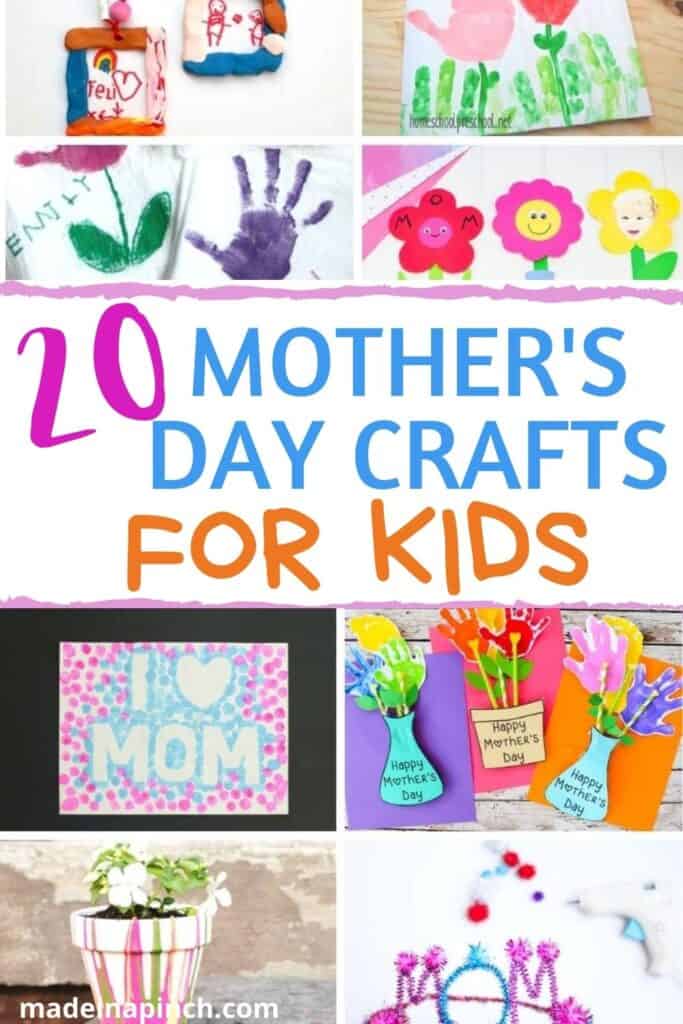 Mother's Day crafts for kids pin image