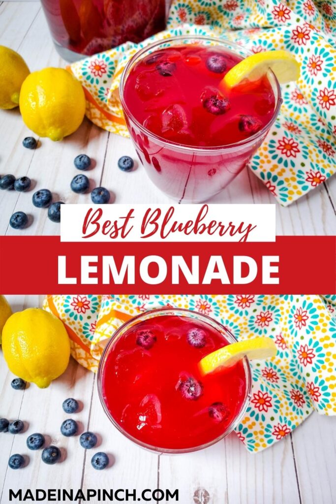 homemade blueberry lemonade pin image