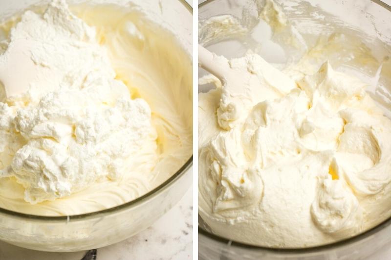 making the whipped topping for cheesecake