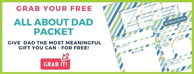 All about my dad printable banner image