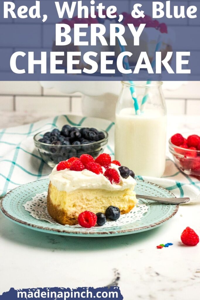 red white and blue Instant Pot Berry Cheesecake