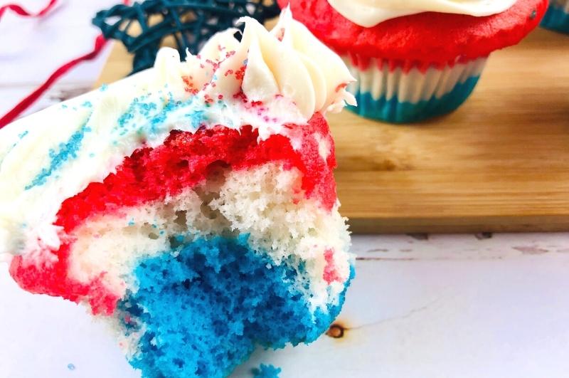 inside of a patriotic cupcake