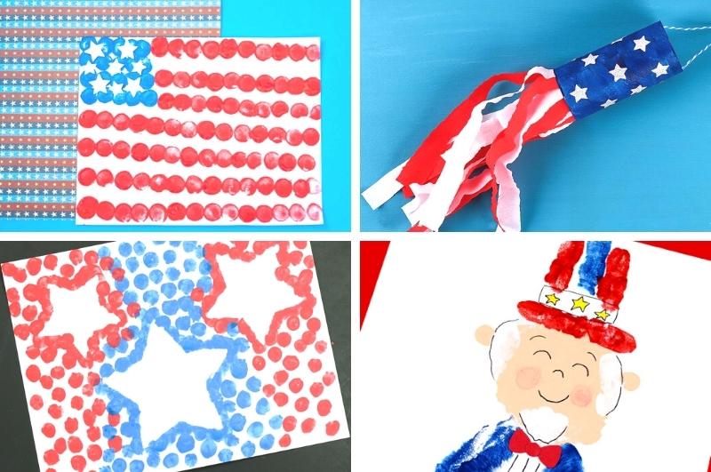 Fourth of July crafts for kids collage image