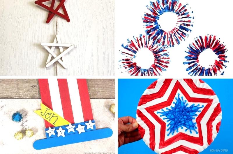 Fourth of July crafts for kids collage image