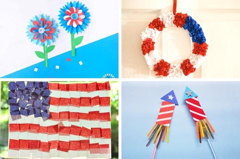 4th of July crafts for kids collage image