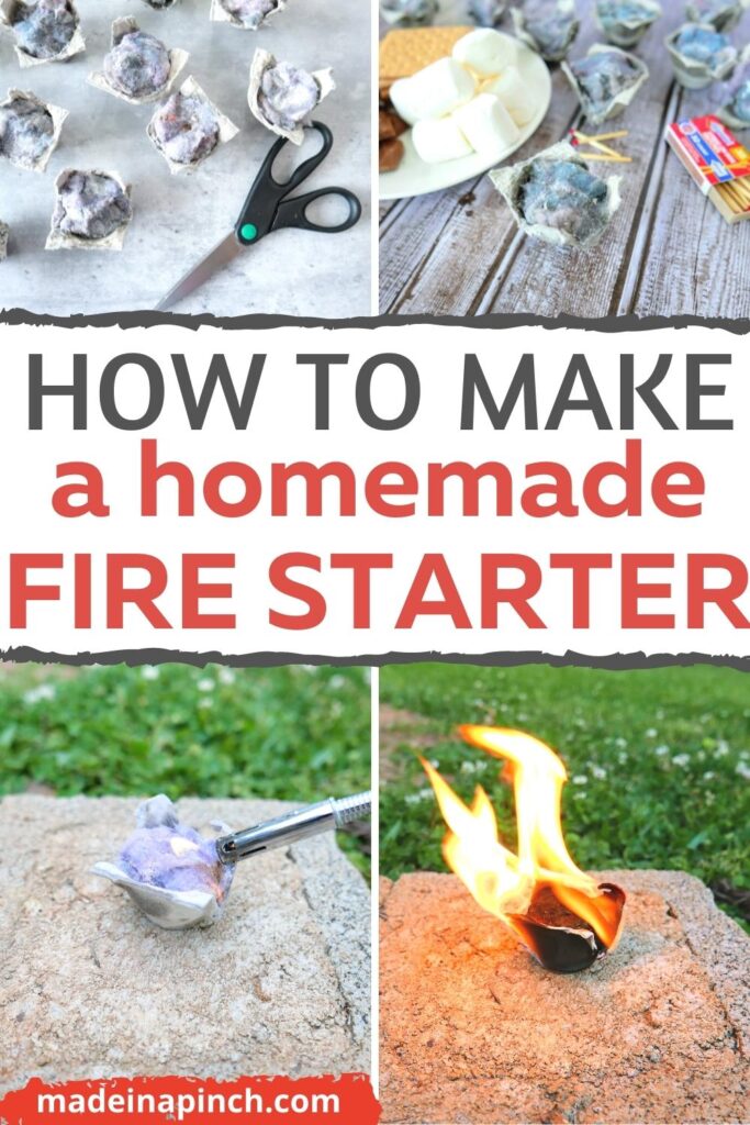 how to make a homemade fire starter pin image