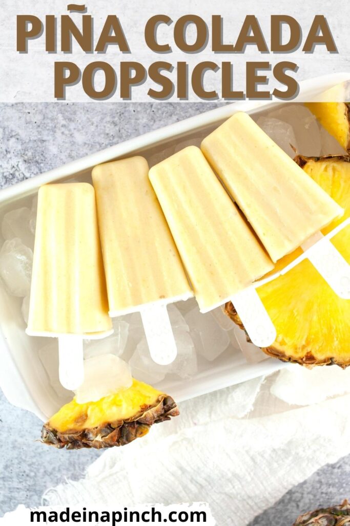 pineapple coconut popsicles pin image