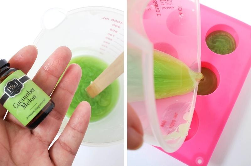 cucumber melon lotion bar process image