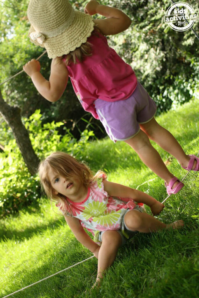outdoor tight rope activity for families