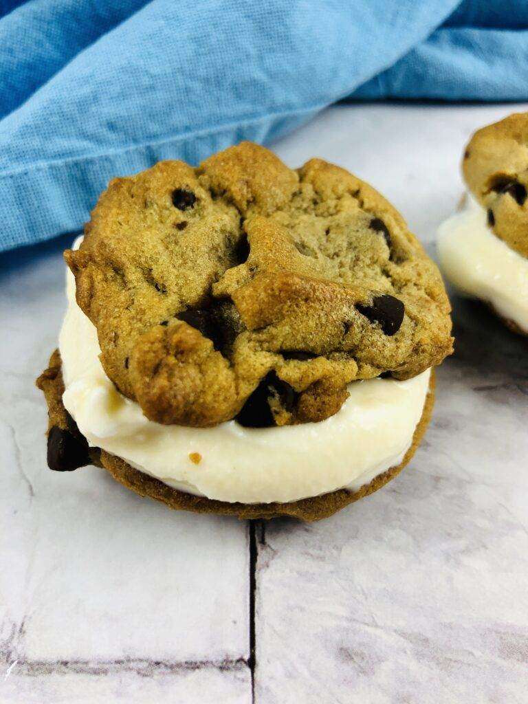cookie ice cream sandwich closeup