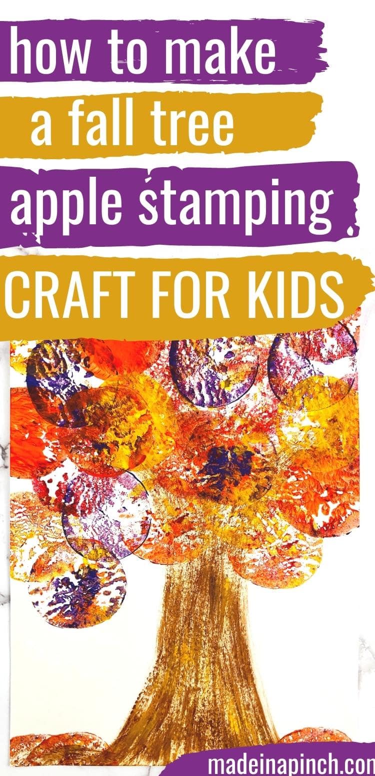 Fall Tree Apple Stamping Craft For Kids - Made In A Pinch