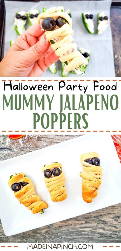 Mummy-wrapped jalapeno poppers long pin