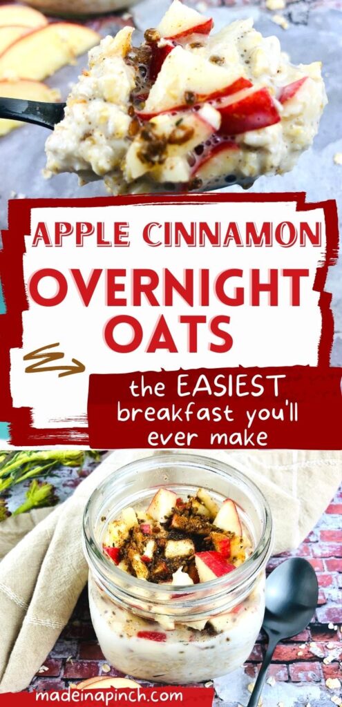 apple cinnamon overnight oats long pin image
