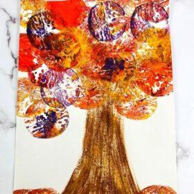 fall apple stamping painting craft