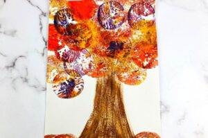 fall apple stamping painting craft