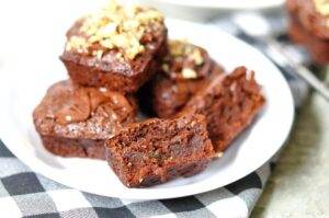 zucchini brownies on a plate