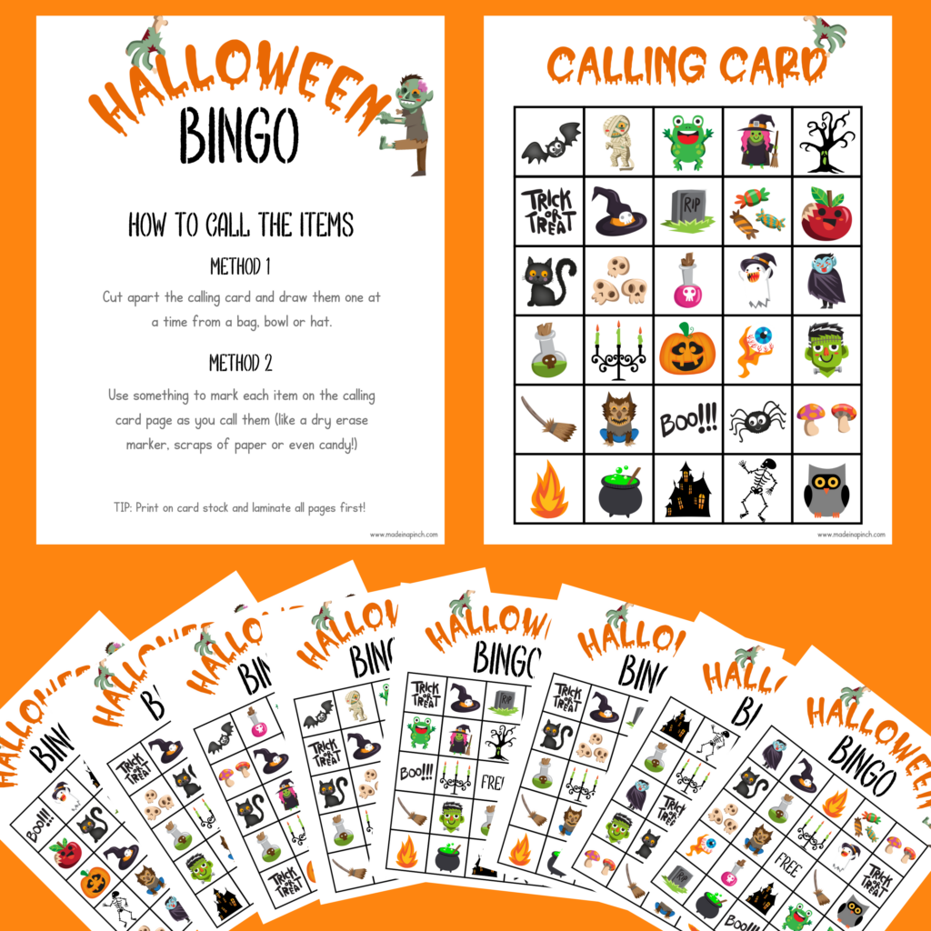 Halloween bingo cards mockup