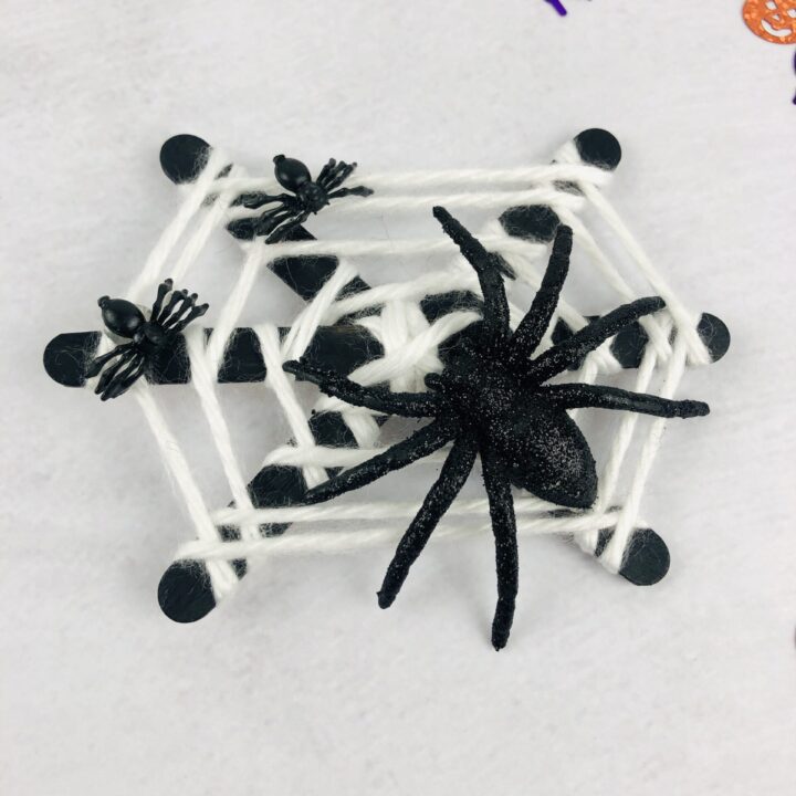 Spider Web Popsicle Stick Halloween Craft