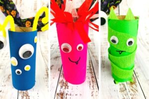 toilet paper roll monsters collage