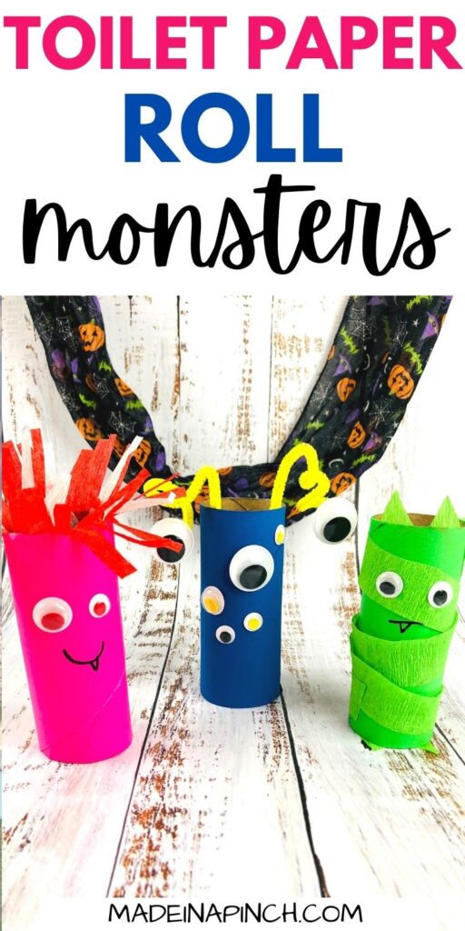 Toilet Paper Roll Monsters craft pin