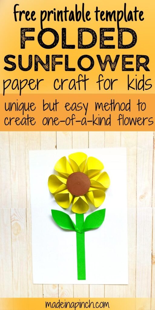 folded paper sunflower craft