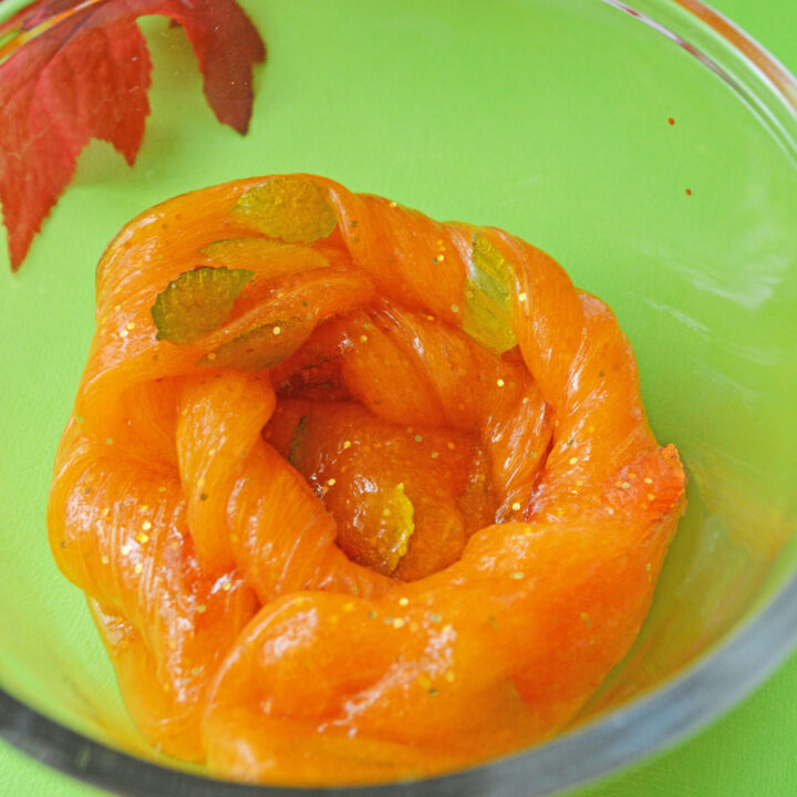 Orange Glitter Fall Slime Recipe