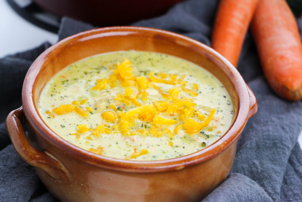 bowl of broccoli cheddar soup