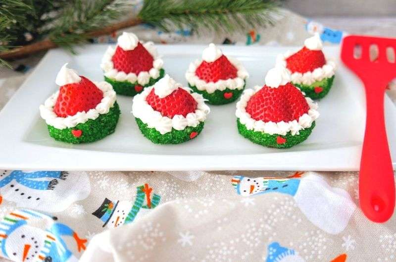 Grinch chocolate-covered strawberries