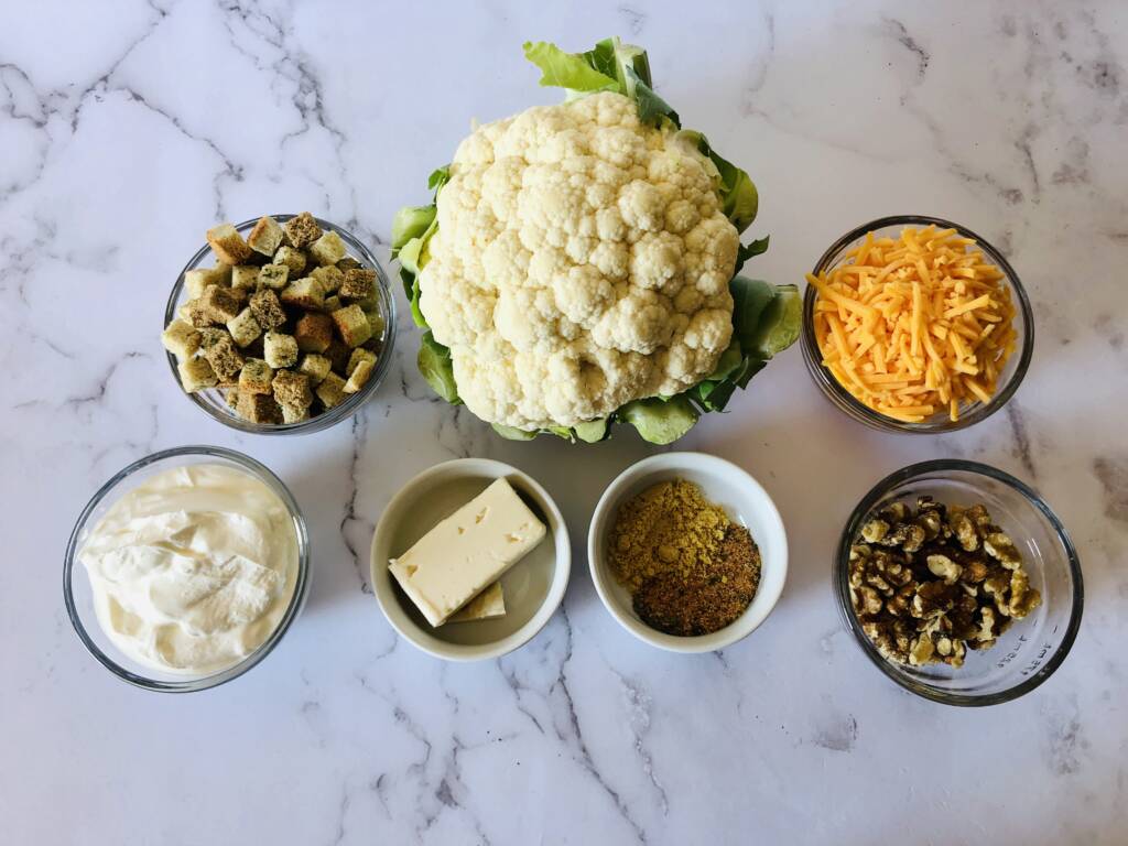 Holiday Cauliflower Stuffing ingredients