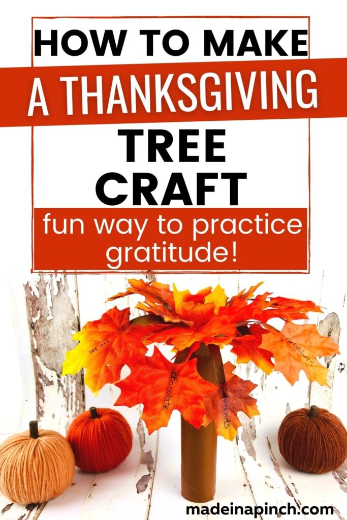 Thanksgiving tree craft pin image