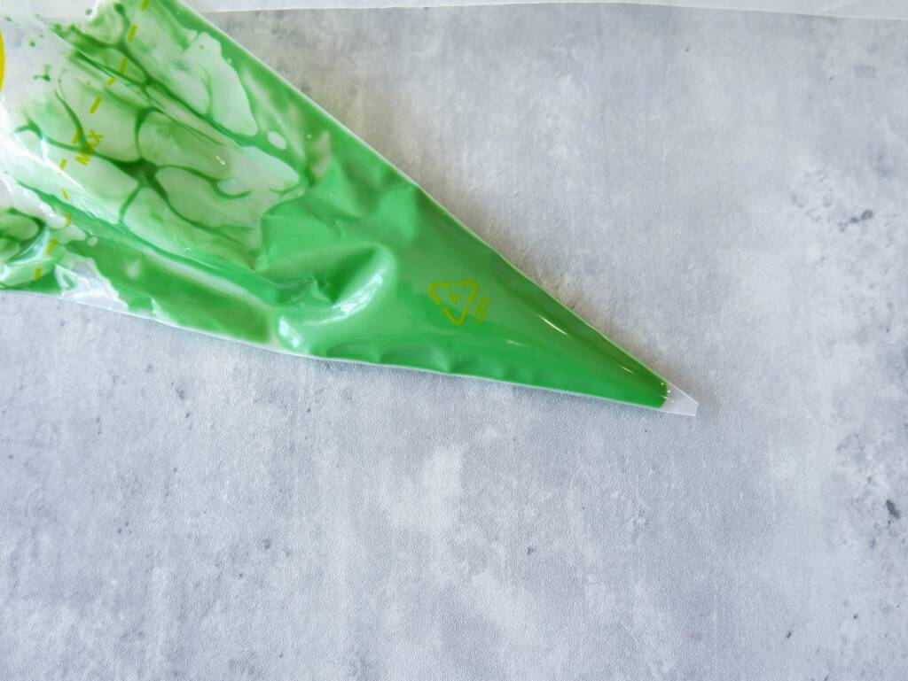 filling piping bag with melted candy melts