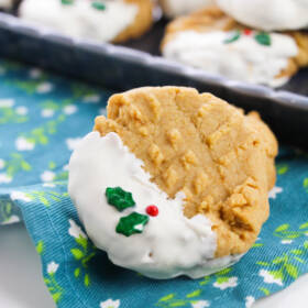 holiday pb cookie close up