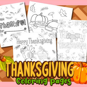 Thanksgiving color pages mockup