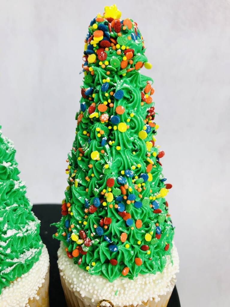 decorated tree cupcake