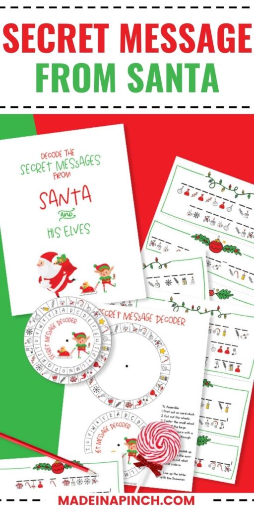secret messages from santa printable pin image
