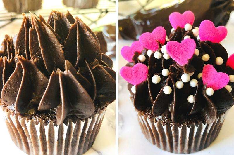 Dark chocolate raspberry cupcakes example