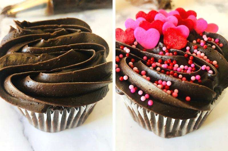 Dark chocolate raspberry cupcakes example