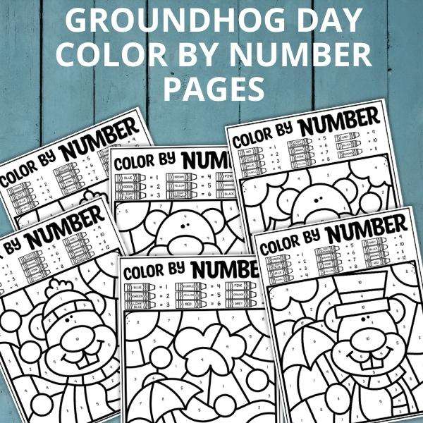 Groundhog Day Color by number mockup