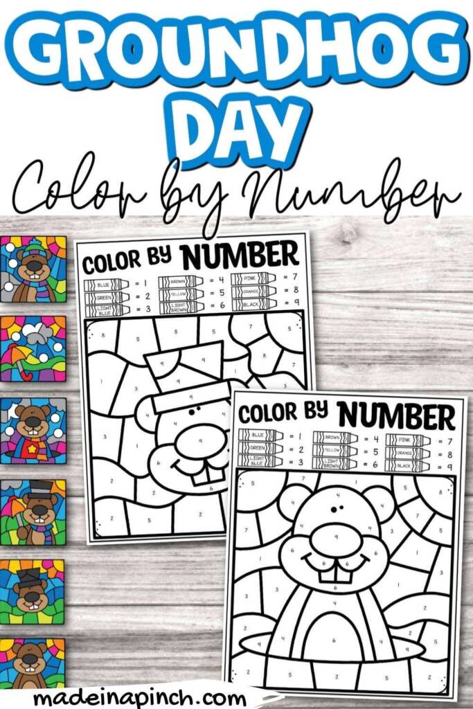 Groundhog Day coloring pages pin image