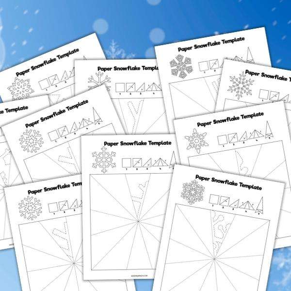 4 Easy Snowflake Crafts for Kids (Uses FREE Template) - Crafts on Sea
