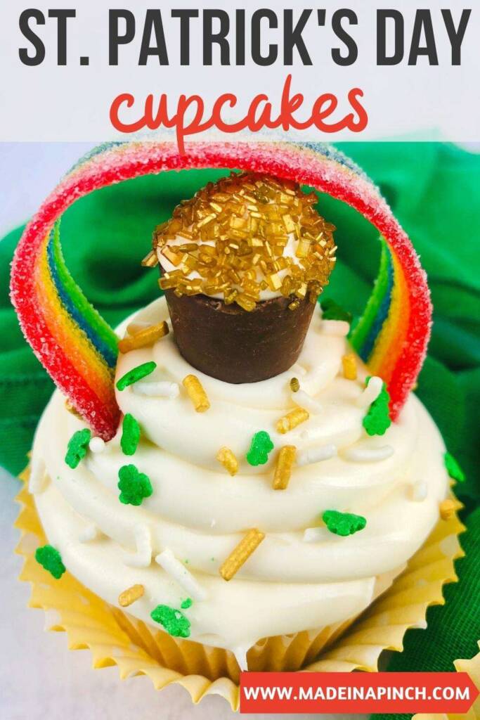 Rainbow St. Patrick's Day cupcakes pin