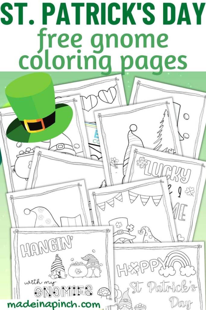 St. Patrick's Day gnome coloring pages