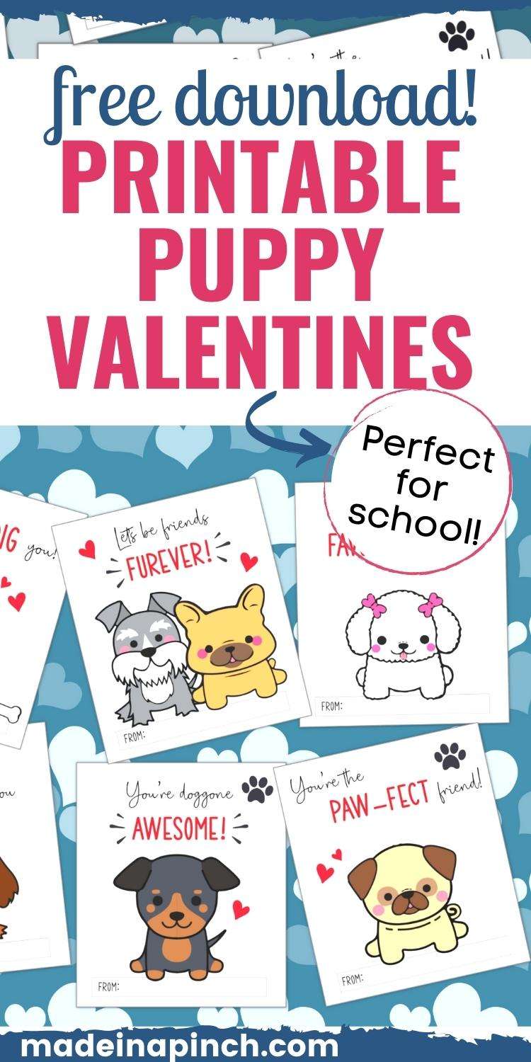 Free Printable Cute Dog Valentine Cards For School - Made In A Pinch