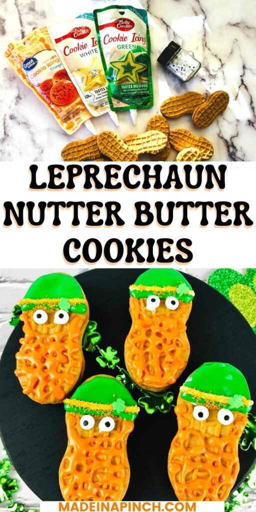 Leprechaun Nutter Butter Cookies pin image