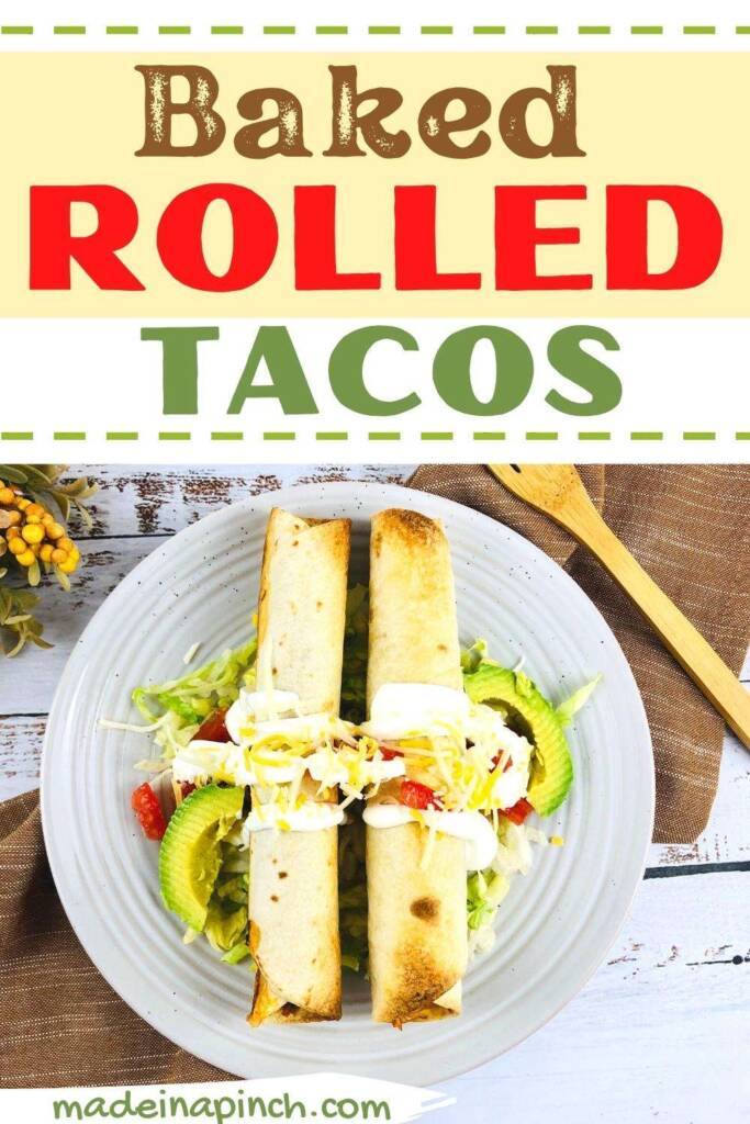 Baked rolled tacos pin