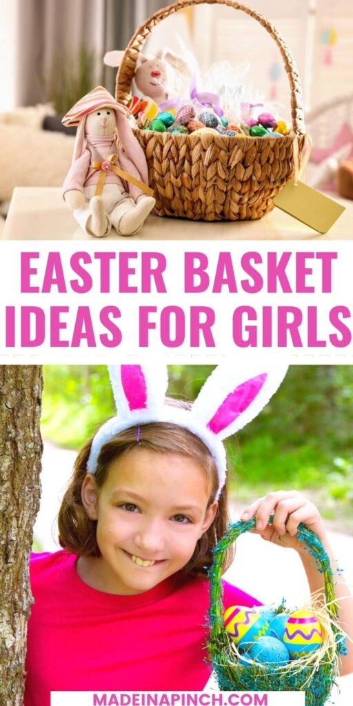 Easter Basket ideas for girls pin image