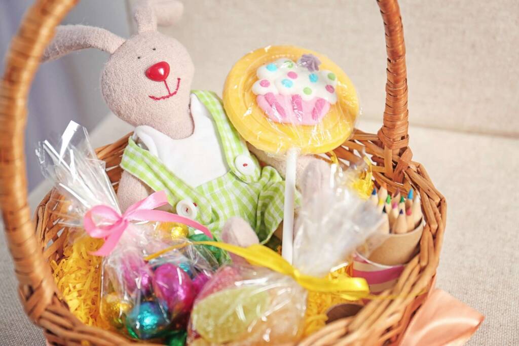 Easter basket filled with ideas for girls