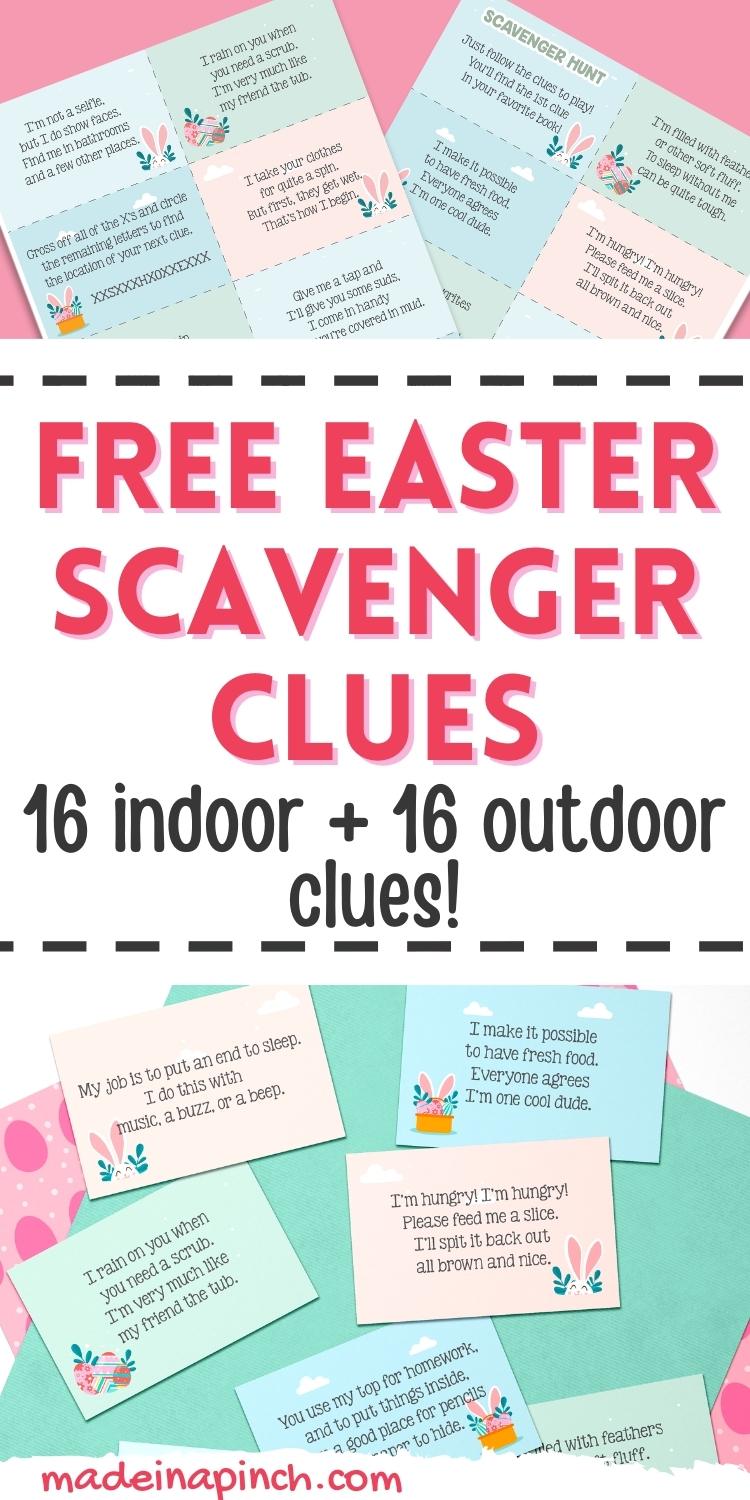 Free Printable Easter Scavenger Hunt Clues For Kids - Made In A Pinch