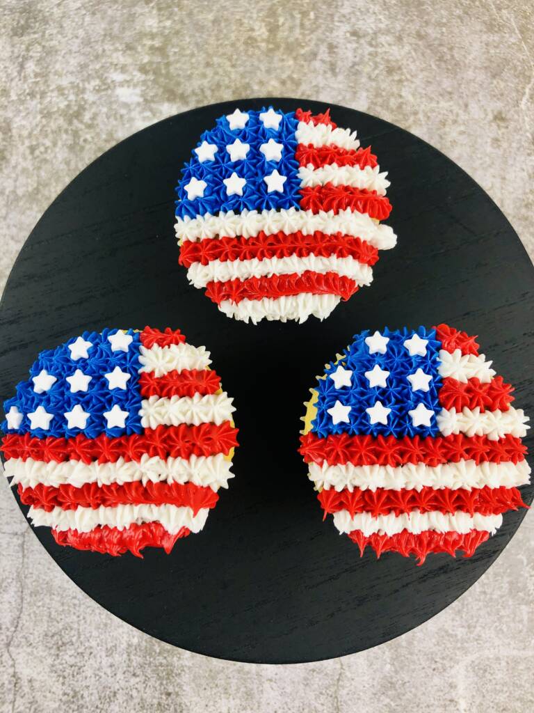 U.S. flag cupcake