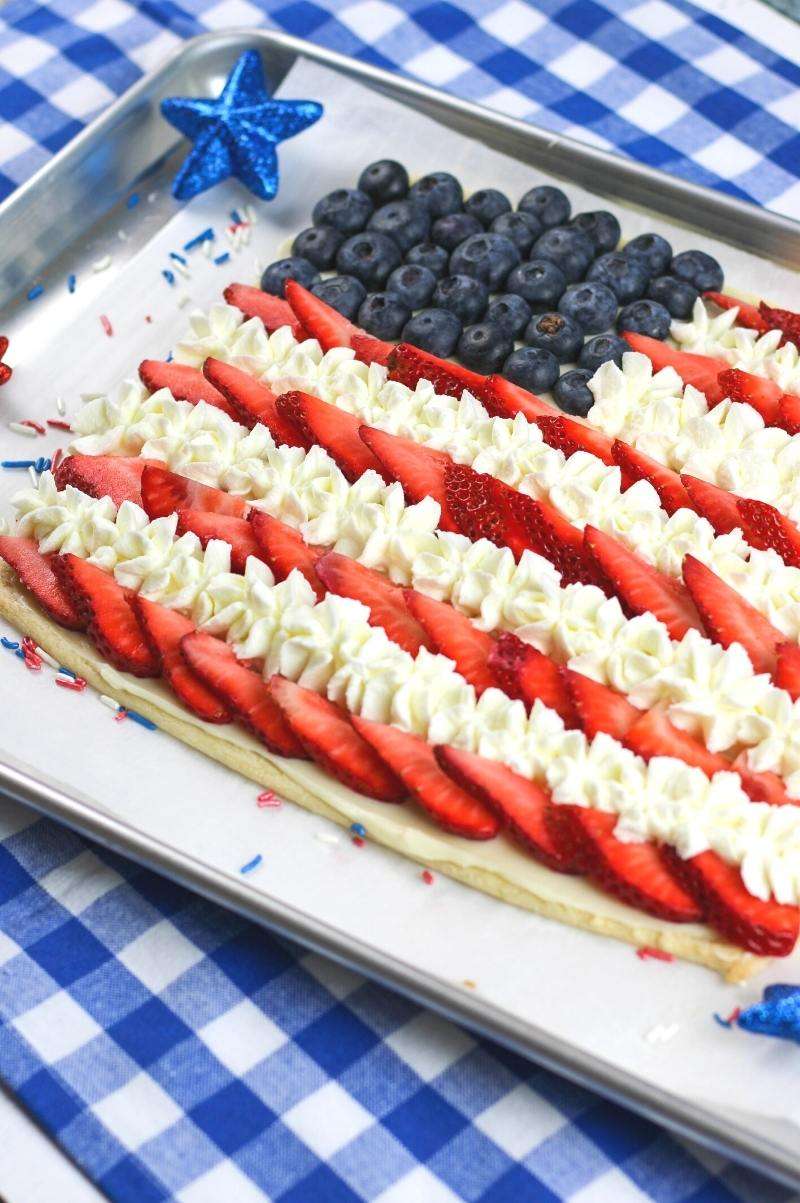 Sugar Cookie American Flag Fruit Pizza - Made In A Pinch